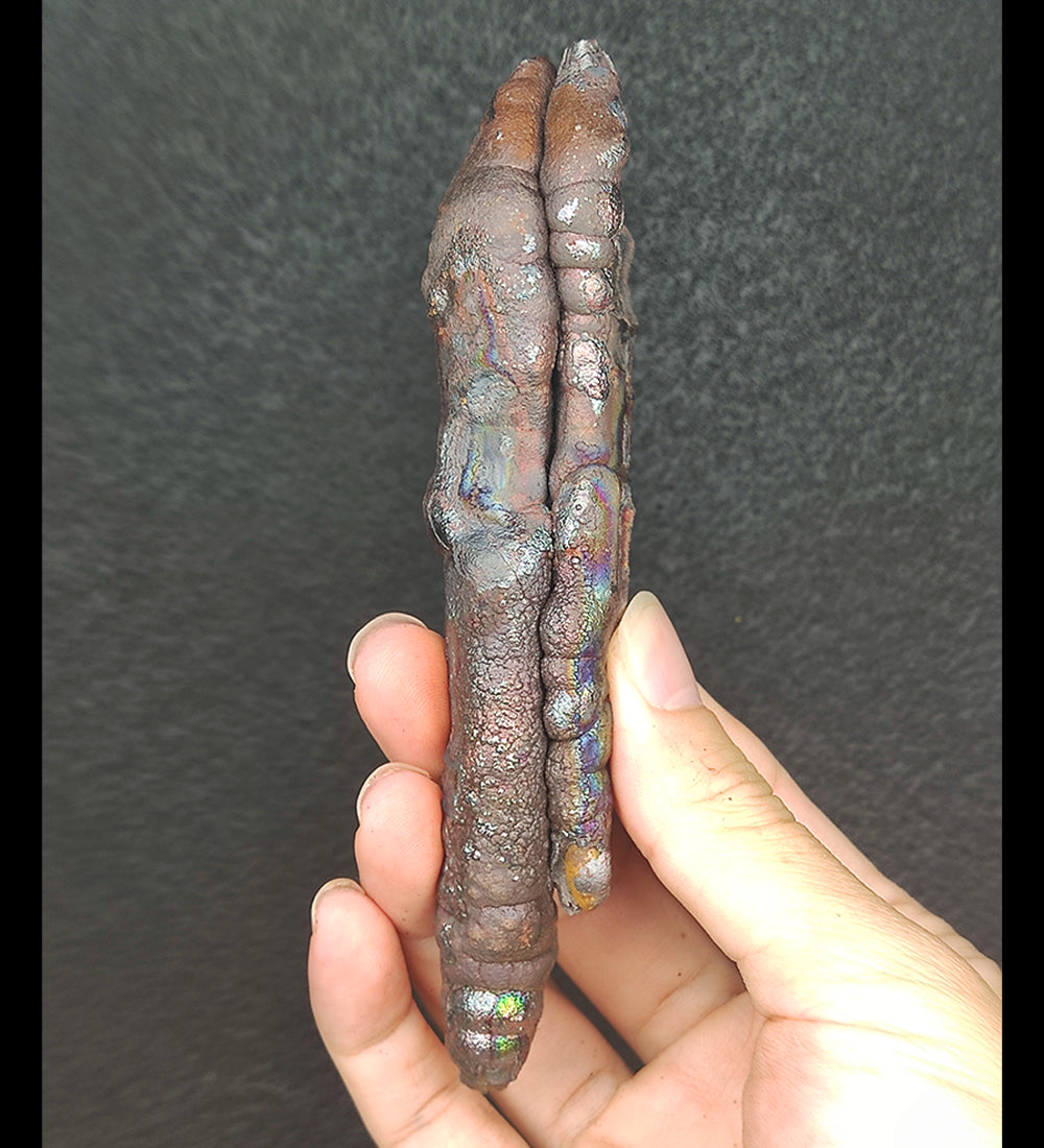 | Goethite Pillar(13cm) | Top premium rare Iridescent Goethite, Turgite, Hematite, Iridescent | COLOUR: Silver, Pink, Rainbow| 100% natural color |