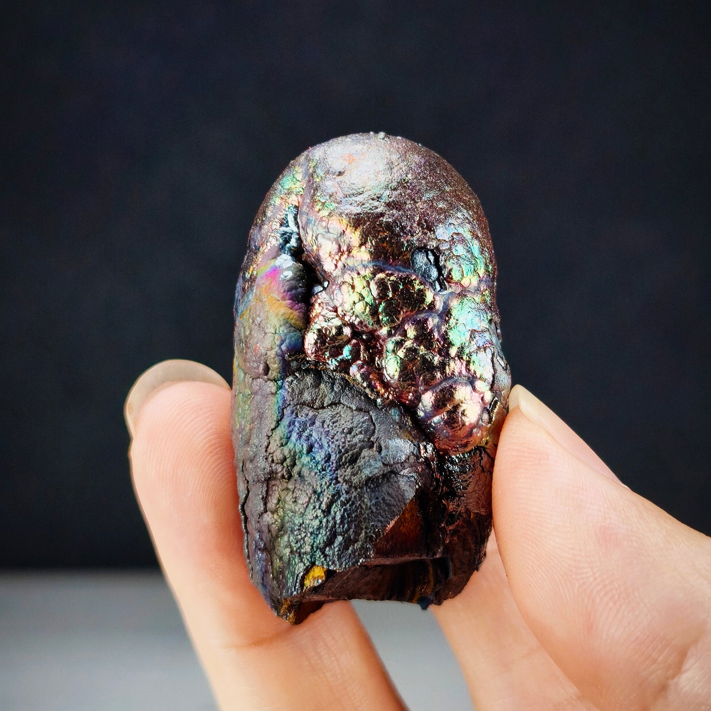 大佛柱|圓頭柱柱造型|銀金粉三色|力泥活石|Leklai Iridescent Goethite