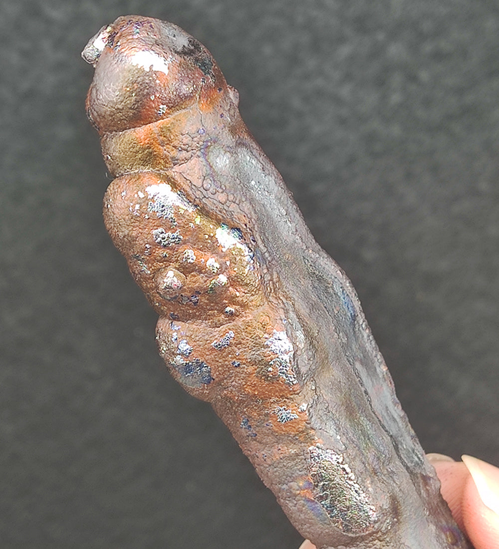 | Goethite Pillar(15.5cm) | Top premium rare Iridescent Goethite, Turgite, Hematite, Iridescent | COLOUR: Silver, Blue | 100% natural color |