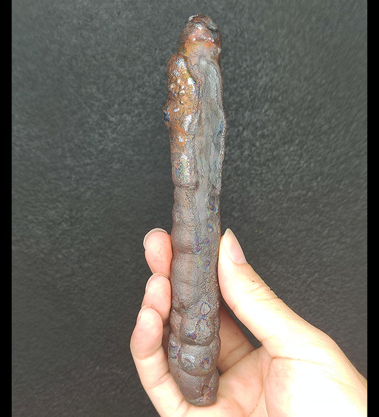 | Goethite Pillar(15.5cm) | Top premium rare Iridescent Goethite, Turgite, Hematite, Iridescent | COLOUR: Silver, Blue | 100% natural color |