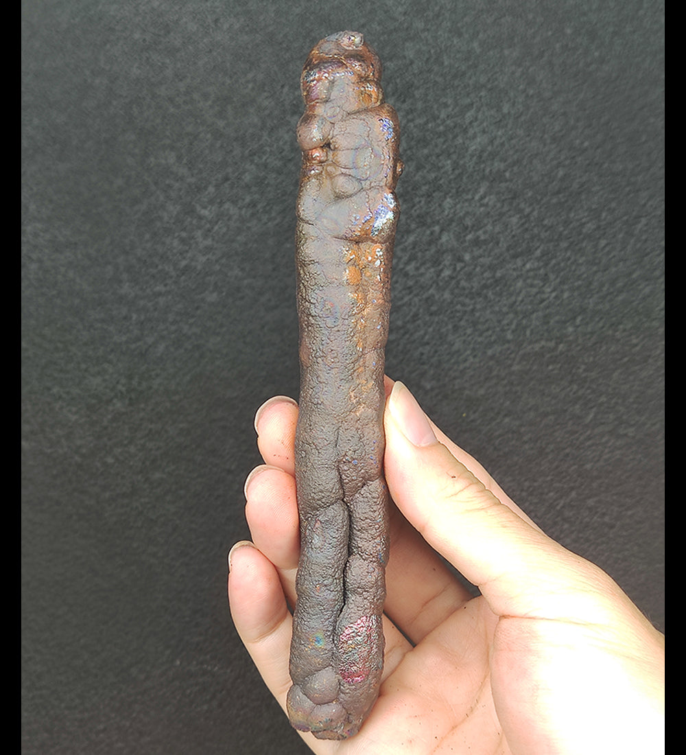 | Goethite Pillar(15.5cm) | Top premium rare Iridescent Goethite, Turgite, Hematite, Iridescent | COLOUR: Silver, Blue | 100% natural color |