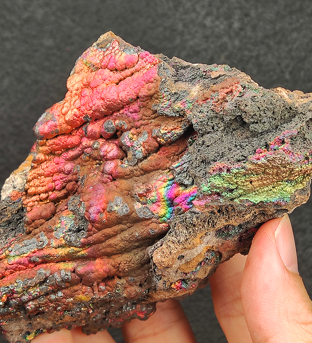 | Top premium rare Iridescent Goethite, Turgite, Hematite, Iridescent | COLOUR: Orange x Pink | 100% natural color |