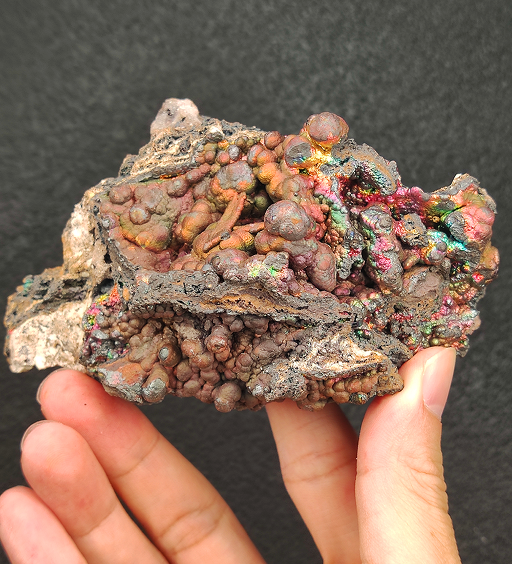 | Top premium rare Iridescent Goethite, Turgite, Hematite, Iridescent | COLOUR: Orange x Pink | 100% natural color |