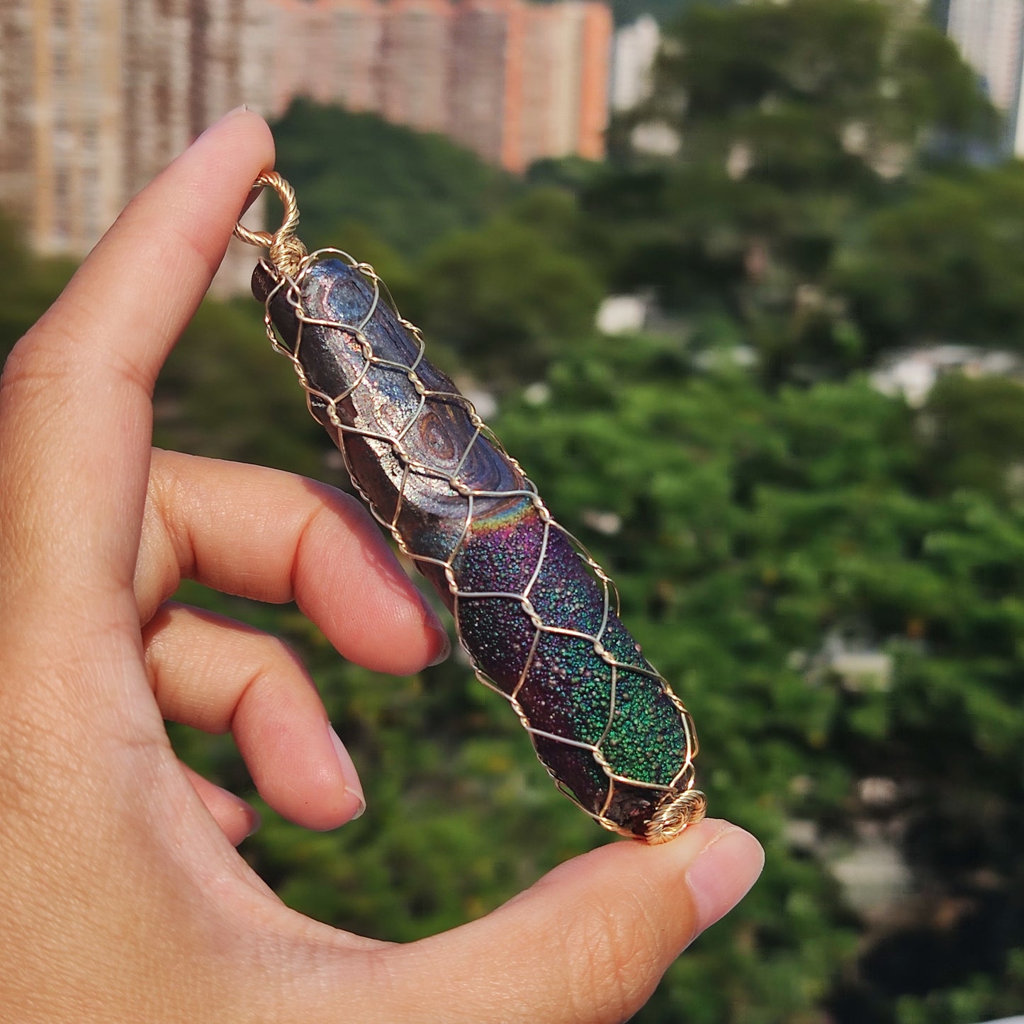 彩虹色 頂級 大佛系 亞嚕家大佛柱吊墜 力泥活石 膽料