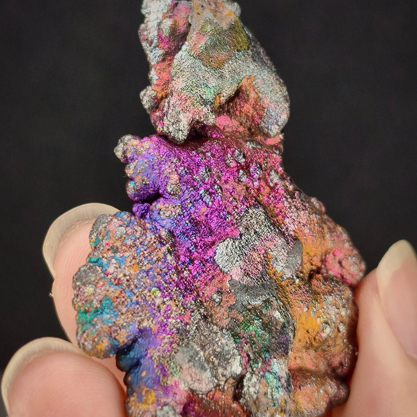 收藏級七彩力泥膽|五彩(綠紫粉藍銀)|力泥活石|Leklai Iridescent Goethite|HARUKA