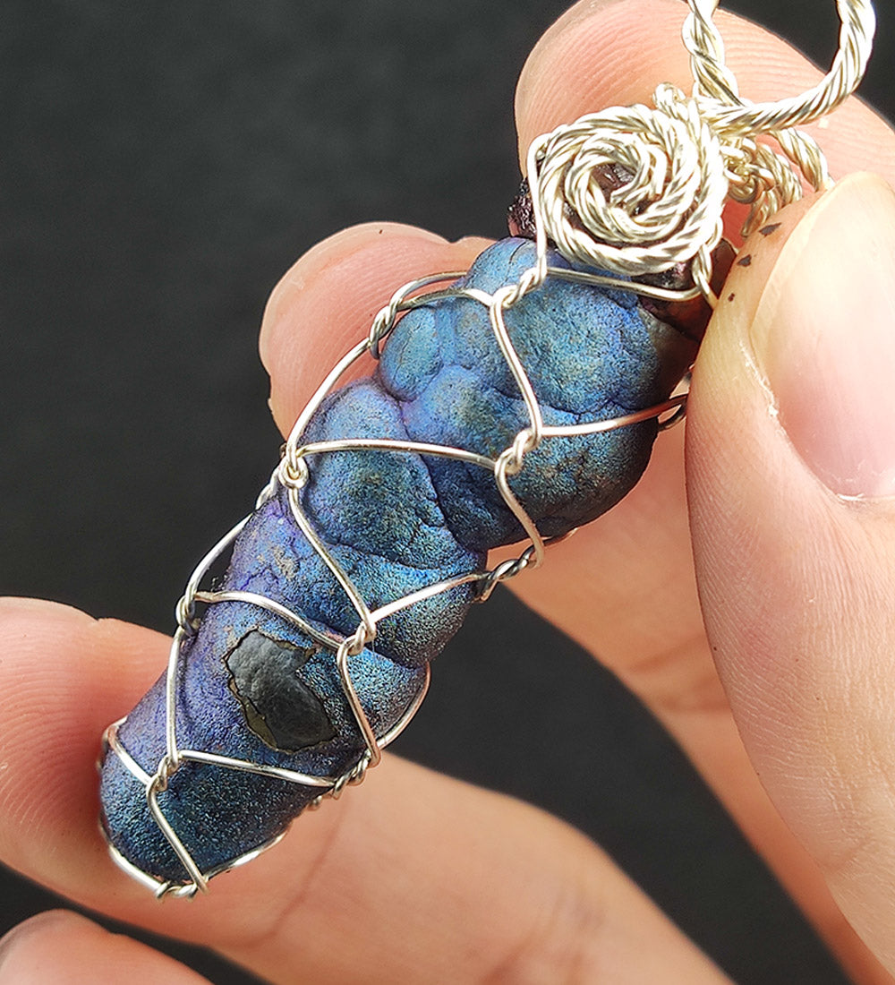 | Goethite Pillar(5cm) | Goethite Pendant Copper Wire Wrapped Gemstone Pendant | COLOUR: Silver, Pink, Gold | 100% natural color |
