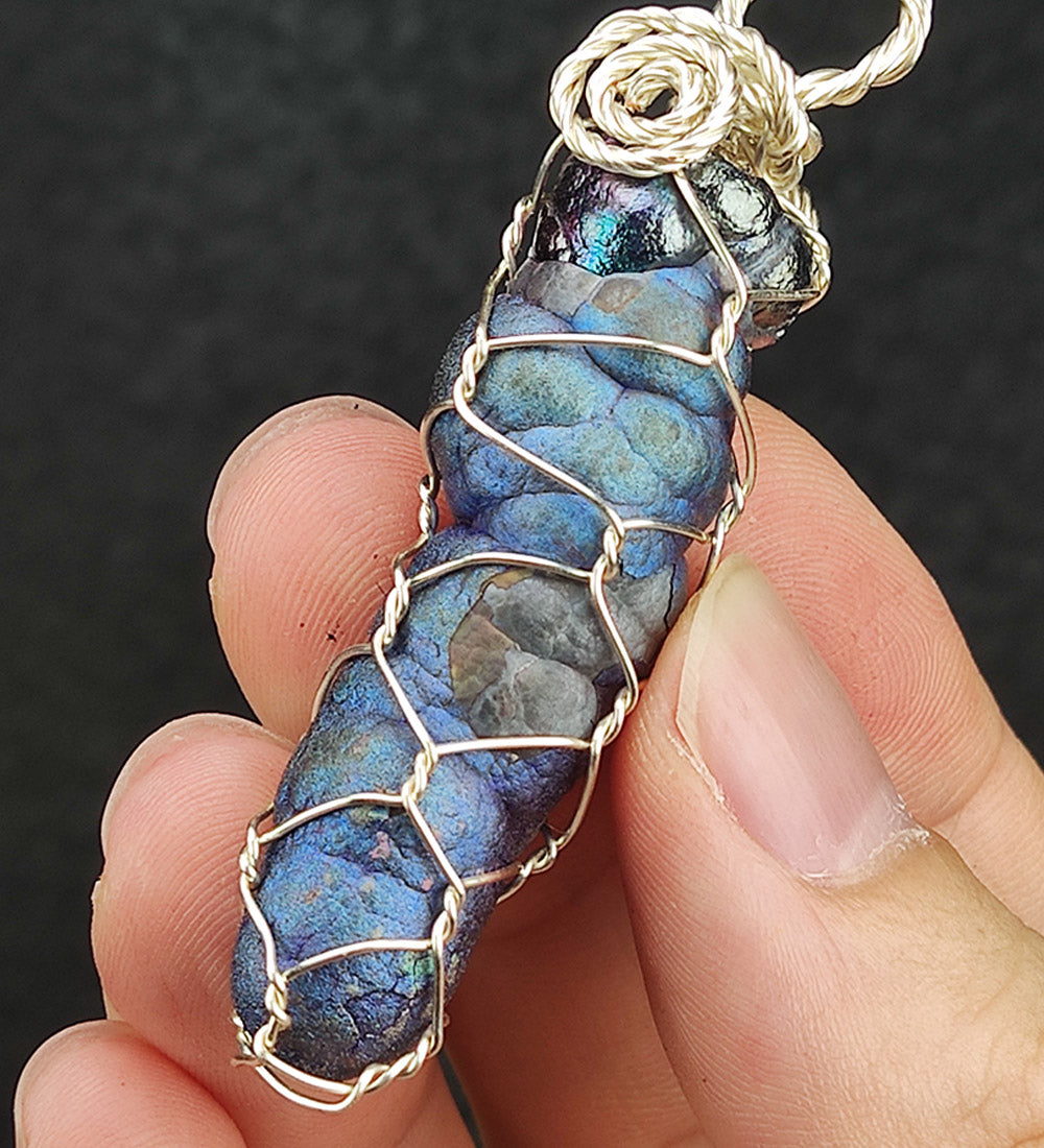 | Goethite Pillar(5cm) | Goethite Pendant Copper Wire Wrapped Gemstone Pendant | COLOUR: Silver, Pink, Gold | 100% natural color |