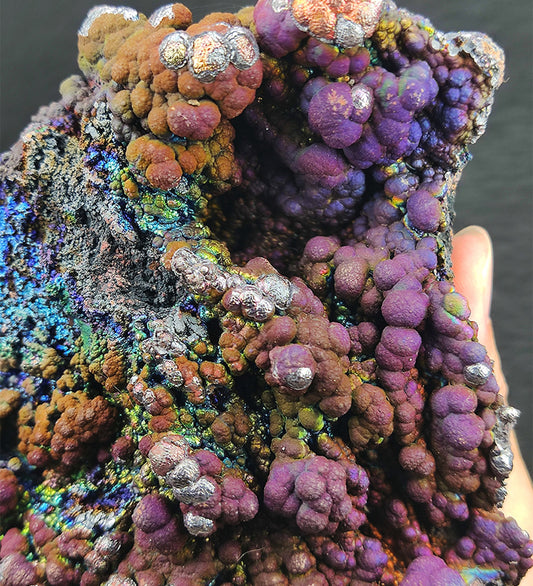 Big decoration | Top premium rare Iridescent Goethite, Turgite, Hematite, Iridescent | COLOUR: Purple x blue x orange x silver| 100% natural color
