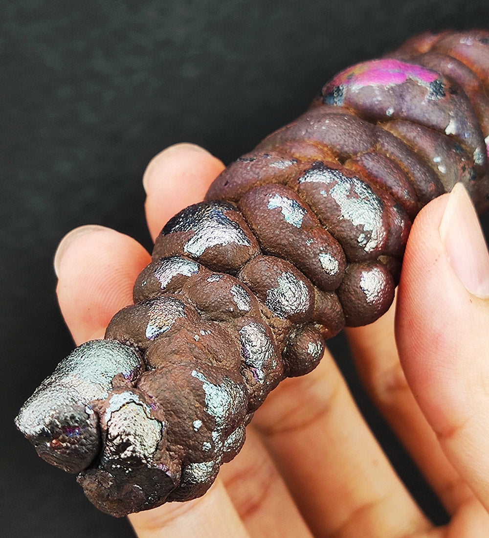 | Goethite Pillar(13.5cm) | Goethite Pendant Copper Wire Wrapped Gemstone Pendant | COLOUR:pink| 100% natural color |