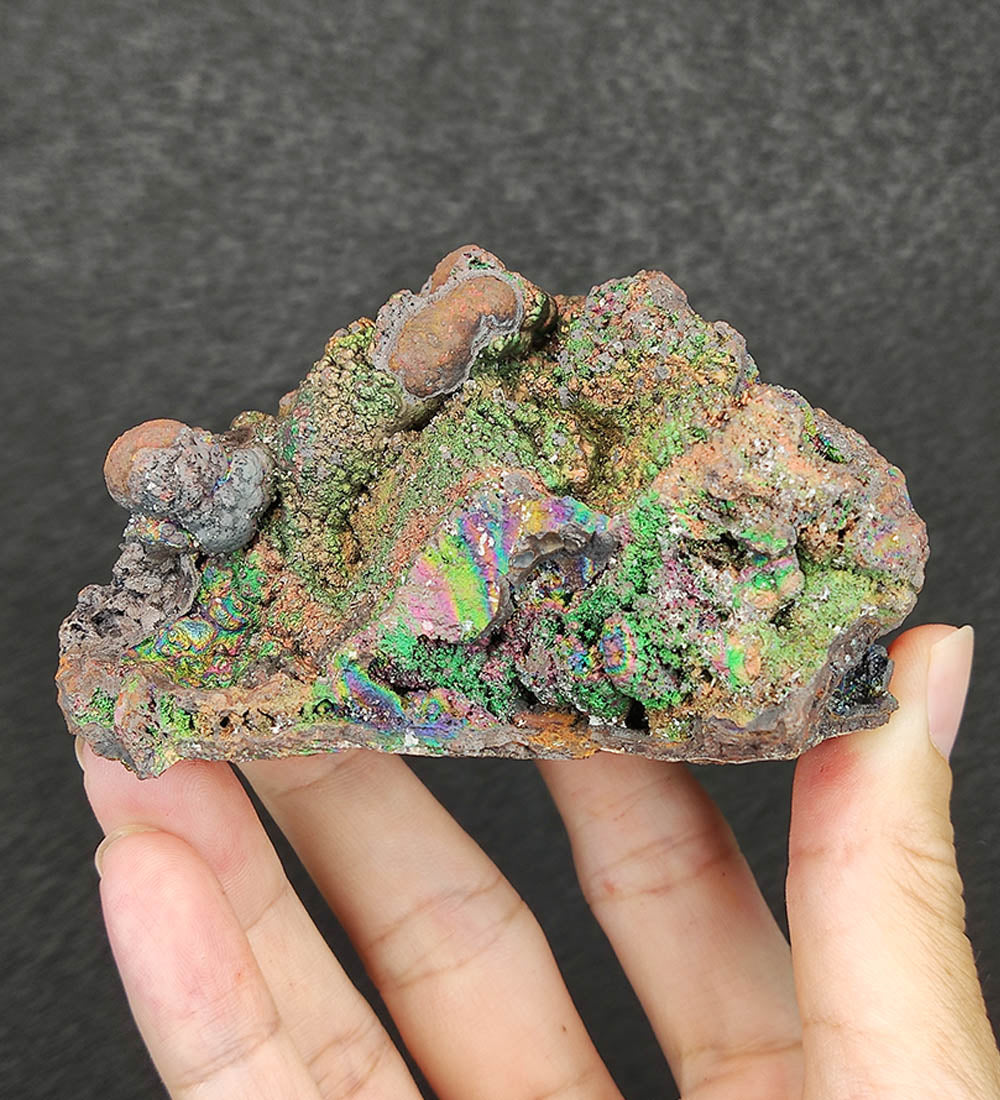 | Top premium rare Iridescent Goethite, Turgite, Hematite, Iridescent | COLOUR: Pink,Blue, Purple with White Quartz,Crystal | 100% natural color |