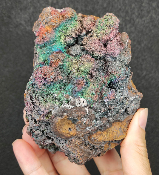 Bead-Shape Malaysia Leklai | Bling Bling Rainbow Core | Pink, Green, Silver Luster | Wealth Attraction & Anti-Gossip | Natural Energy Living Stone