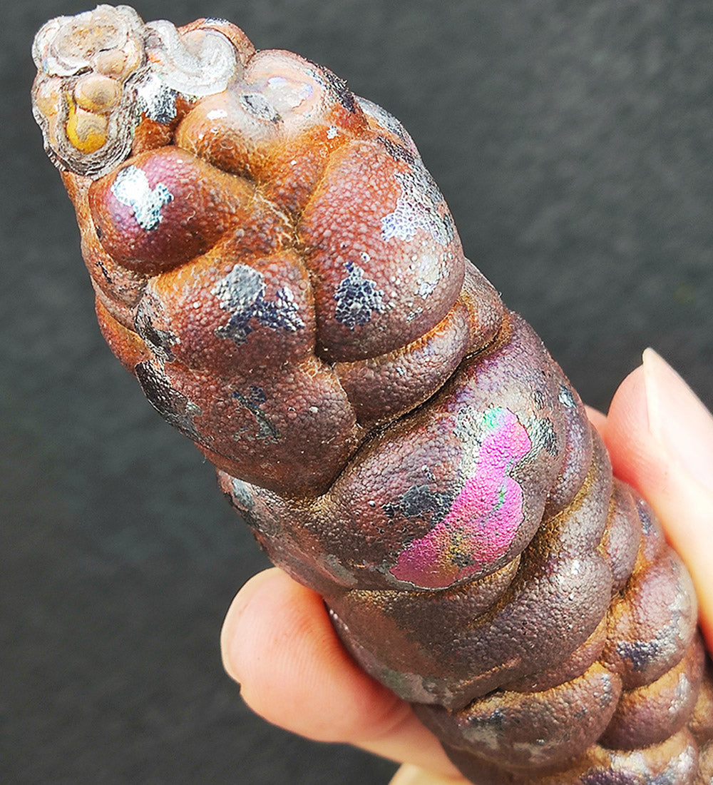 | Goethite Pillar(13.5cm) | Goethite Pendant Copper Wire Wrapped Gemstone Pendant | COLOUR:pink| 100% natural color |