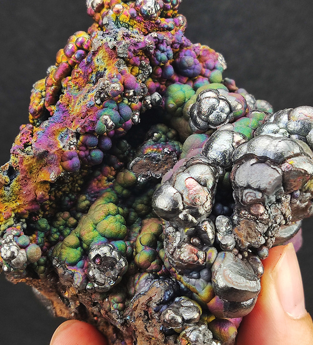 | Top premium rare Iridescent Goethite, Turgite, Hematite, Iridescent | COLOUR: Pink x Green x Blue x Silver x Purple | 100% natural color |