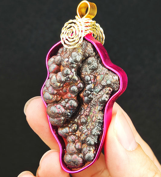 | Brand New Accessories | Goethite Pendant Copper Wire Wrapped Gemstone Pendant | COLOUR: Orange, Silver | 100% natural color |