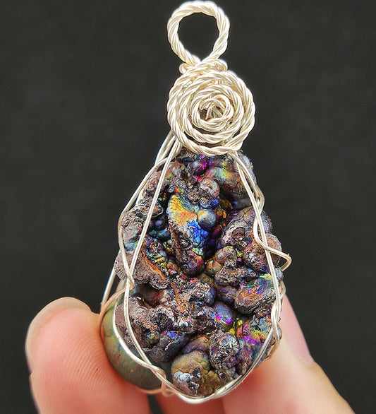 "Top Grade" Gold-Silver-Green Big Buddha Bead Pendant (4cm) | Rare Rounded Core | Wealth Manifestation & Business Vitality | Mobile Defense | Includes HARUKA Wood Stand