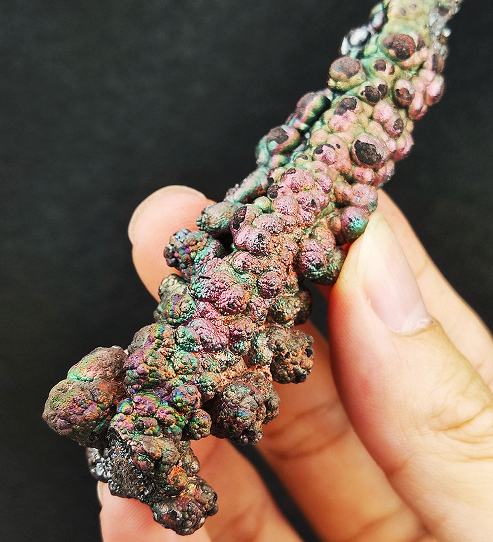 | Goethite Pillar(9cm) | Goethite Pendant Copper Wire Wrapped Gemstone Pendant | COLOUR: Purple, pink, green| 100% natural color |