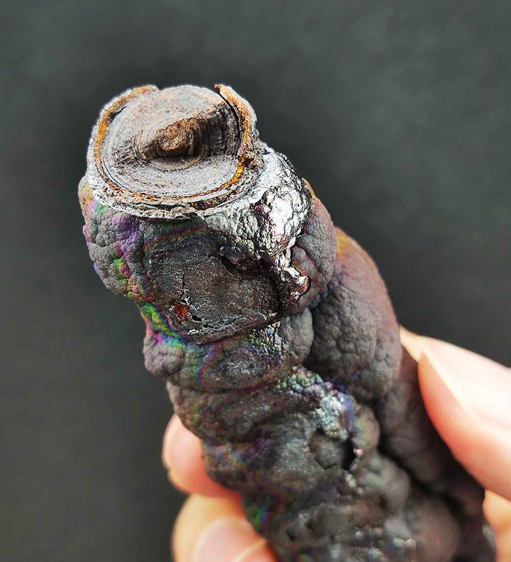| Goethite Pillar(11cm) | Goethite Pendant Copper Wire Wrapped Gemstone Pendant | COLOUR: Purple| 100% natural color |