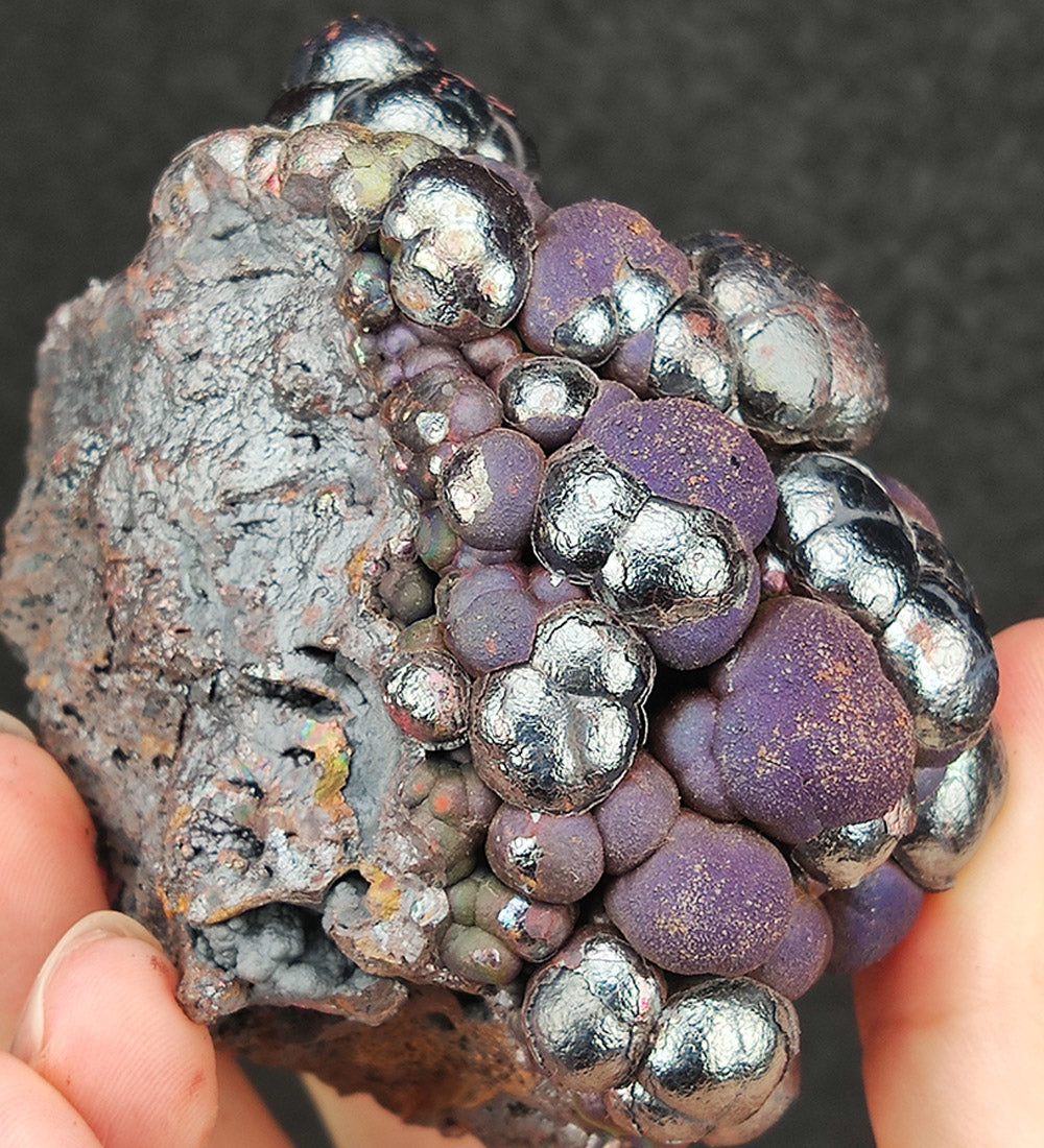 | Top premium rare Iridescent Goethite, Turgite, Hematite, Iridescent | COLOUR: Silver, Purple | 100% natural color |