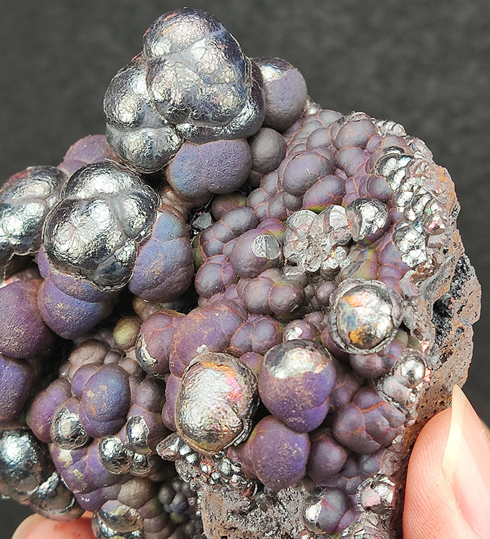 | Top premium rare Iridescent Goethite, Turgite, Hematite, Iridescent | COLOUR: Silver, Purple | 100% natural color |