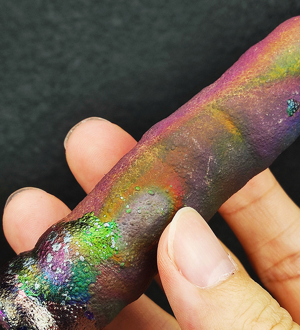 | Goethite Pillar(10cm) | Top premium rare Iridescent Goethite, Turgite, Hematite, Iridescent | COLOUR: Pink, Purple , Green | 100% natural color |