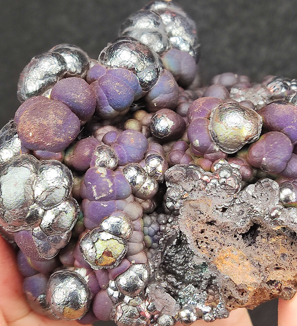 | Top premium rare Iridescent Goethite, Turgite, Hematite, Iridescent | COLOUR: Silver, Purple | 100% natural color |