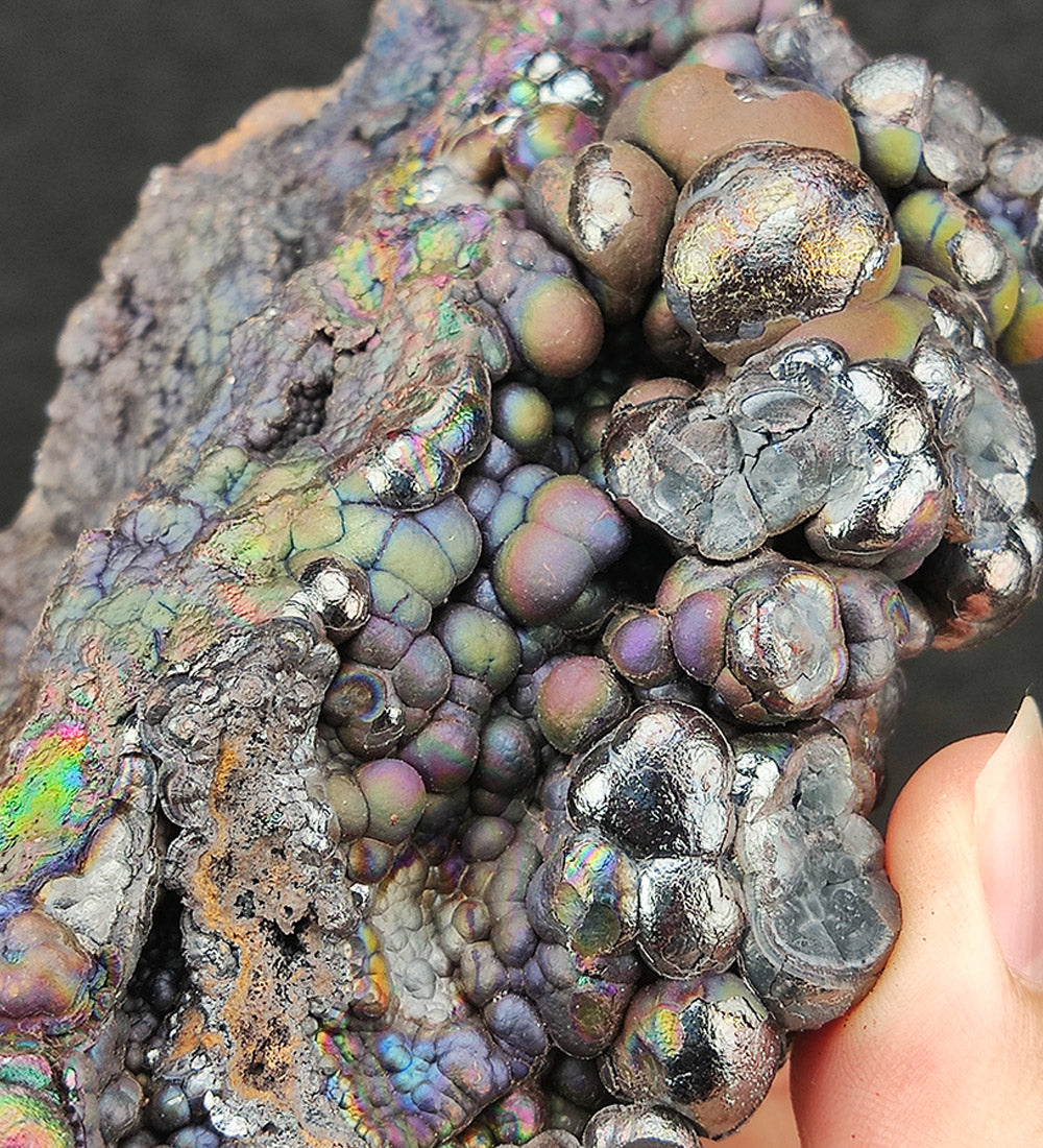 | Top premium rare Iridescent Goethite, Turgite, Hematite, Iridescent | COLOUR: Green, Blue, Silver | 100% natural color |
