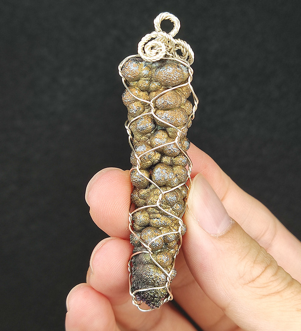 | Goethite Pillar(6cm) | Goethite Pendant Copper Wire Wrapped Gemstone Pendant |