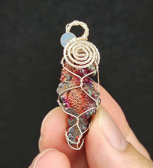 | Collector Grade | Pink-Orange-Silver Malaysia Natural Leklai Pillar | 3cm Medium Core Pendant | Peak Directional Energy | Shielding & Affinity Guardian