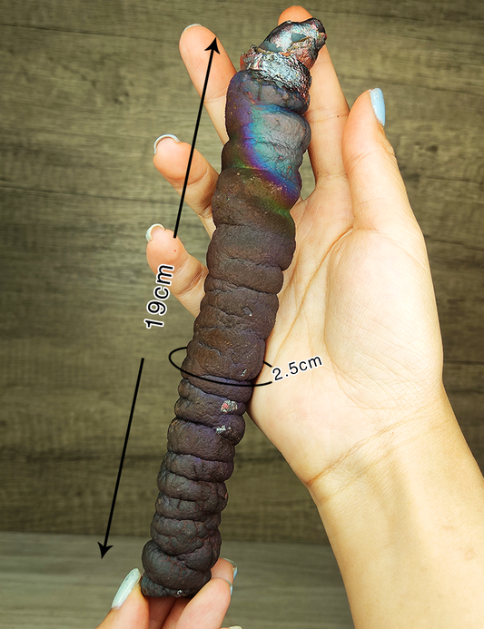 | Goethite Pillar(19cm) | Top premium rare Iridescent Goethite, Turgite, Hematite, Iridescent | COLOUR: brown, purple,Rainbow | 100% natural color |
