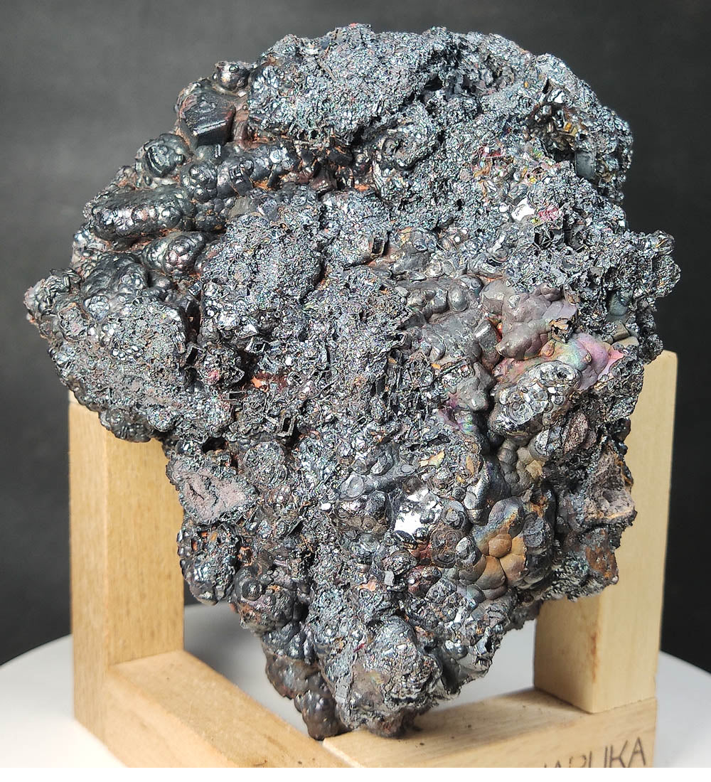 | Top premium rare Iridescent Goethite, Turgite, Hematite, Iridescent | COLOUR: Silver black ,Turgite with black Calcite | 100% natural color |