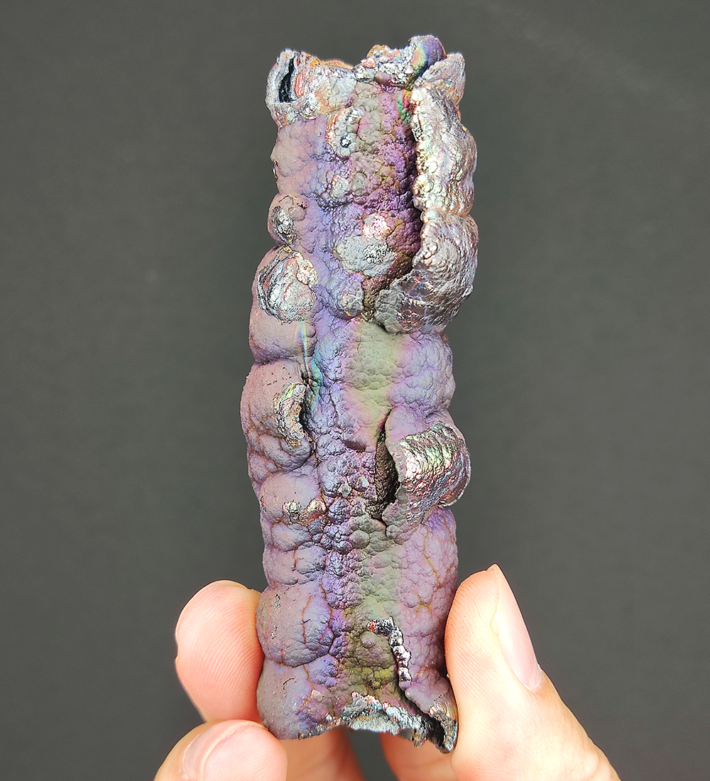 | Goethite Pillar(8.7cm) | Top premium rare Iridescent Goethite, Turgite, Hematite, Iridescent | COLOUR: Purple, Silver | 100% natural color |