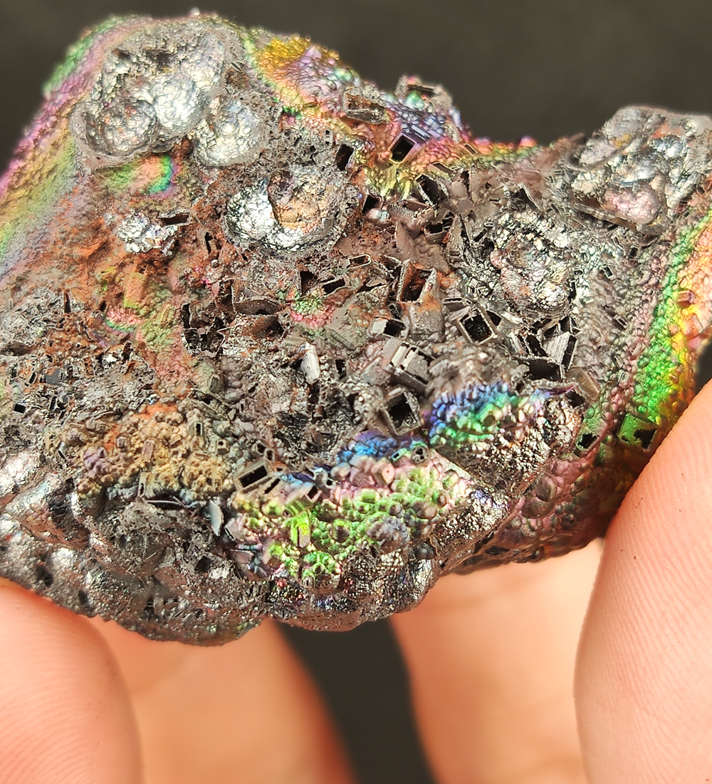 | Top premium rare Iridescent Goethite, Turgite, Hematite, Iridescent | COLOUR: Rainbow, Turgite with Gold Calcite | 100% natural color |