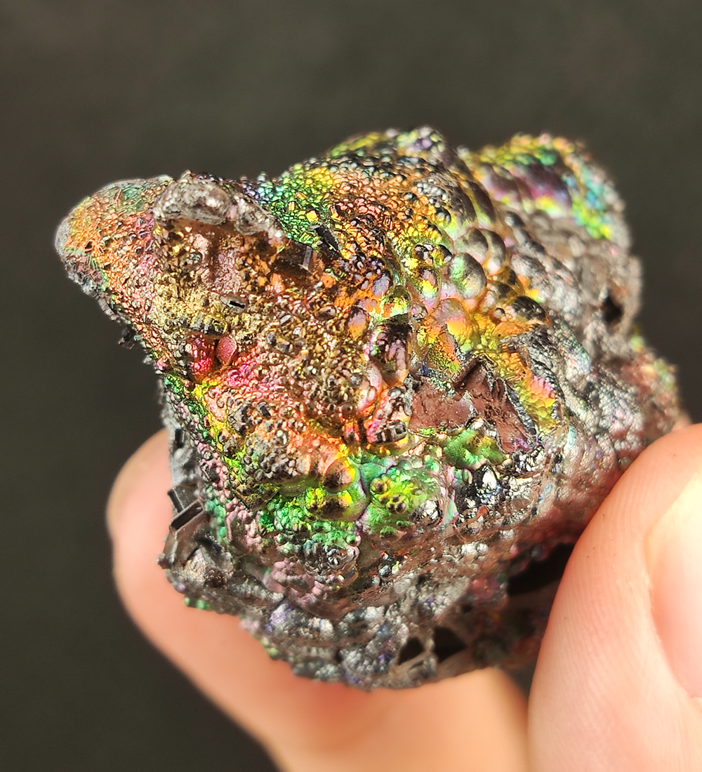 | Top premium rare Iridescent Goethite, Turgite, Hematite, Iridescent | COLOUR: Rainbow, Turgite with Gold Calcite | 100% natural color |