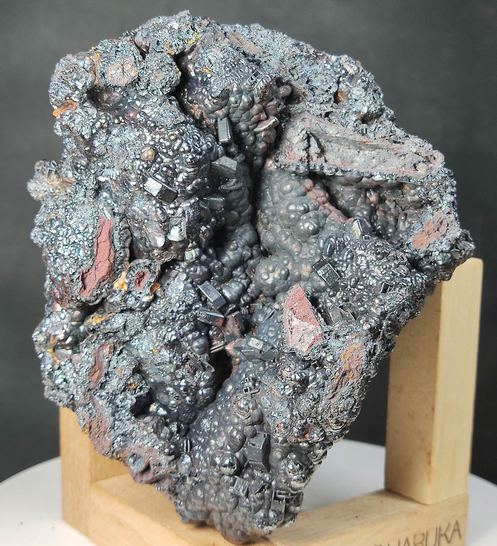 | Top premium rare Iridescent Goethite, Turgite, Hematite, Iridescent | COLOUR: Silver black ,Turgite with black Calcite | 100% natural color |