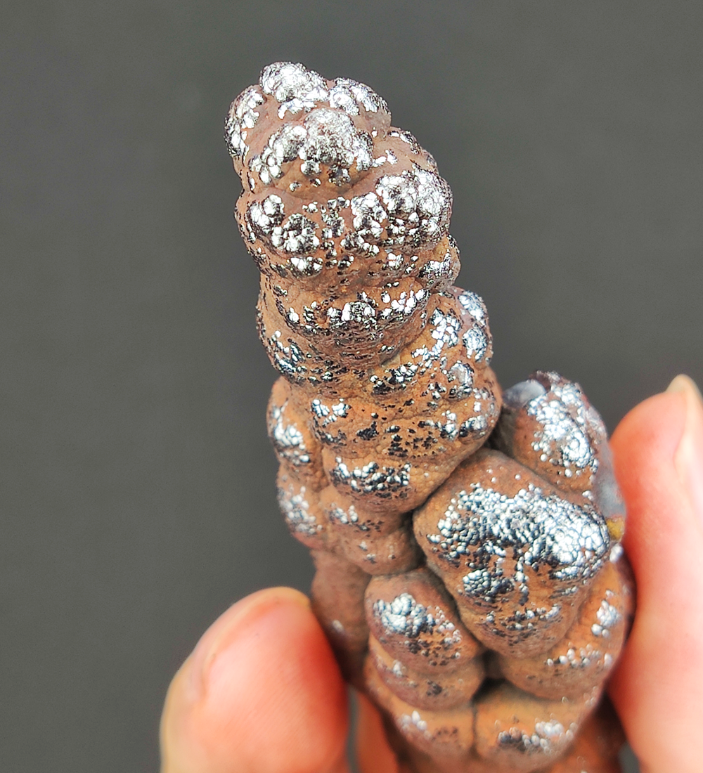 | Goethite Pillar(7.7cm) | Top premium rare Iridescent Goethite, Turgite, Hematite, Iridescent | COLOUR: Silver| 100% natural color |