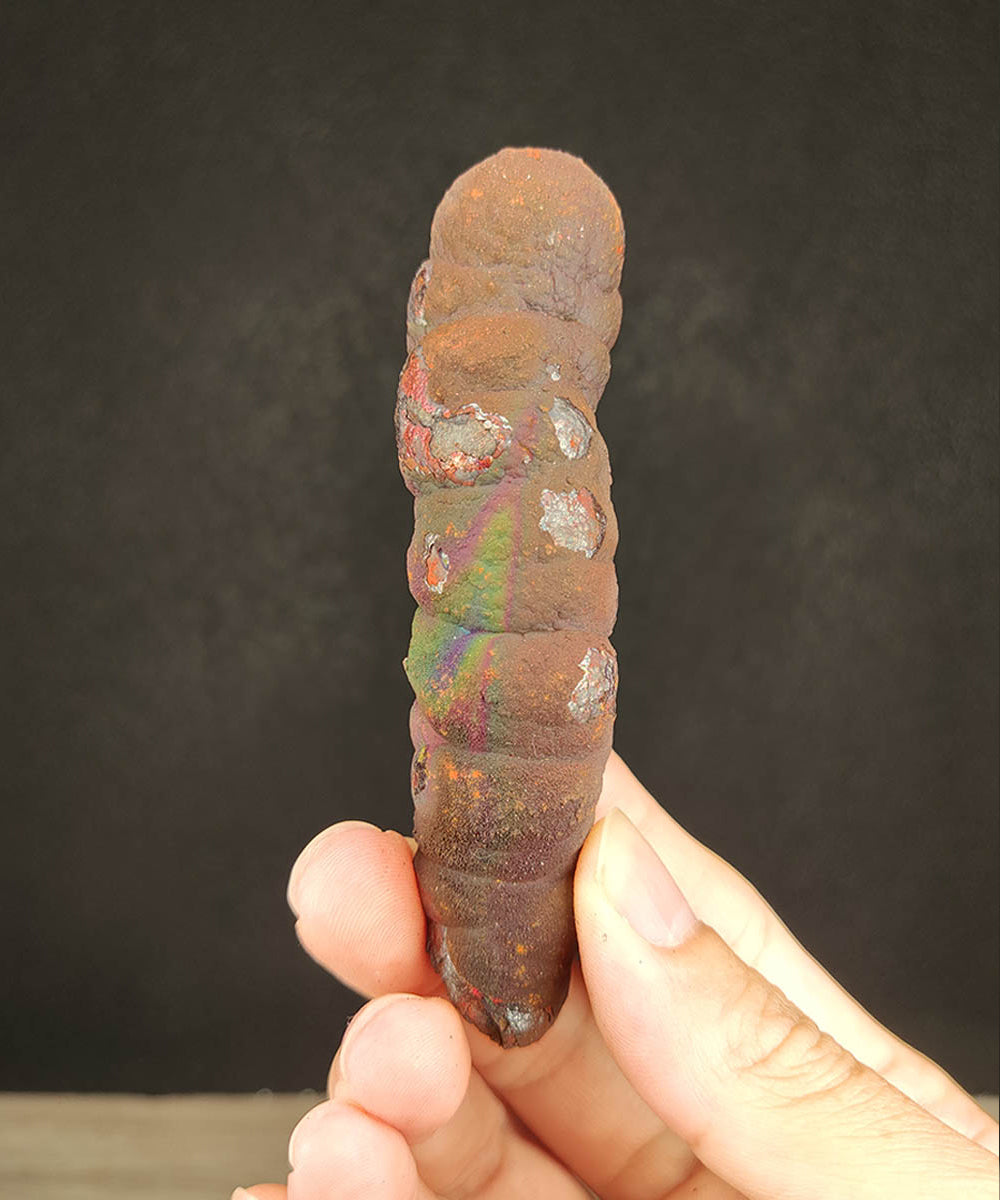 | Goethite Pillar(9 cm) | Top premium rare Iridescent Goethite, Turgite, Hematite, Iridescent | COLOUR:Bronze, Brown, Green, Pink | 100% natural color |