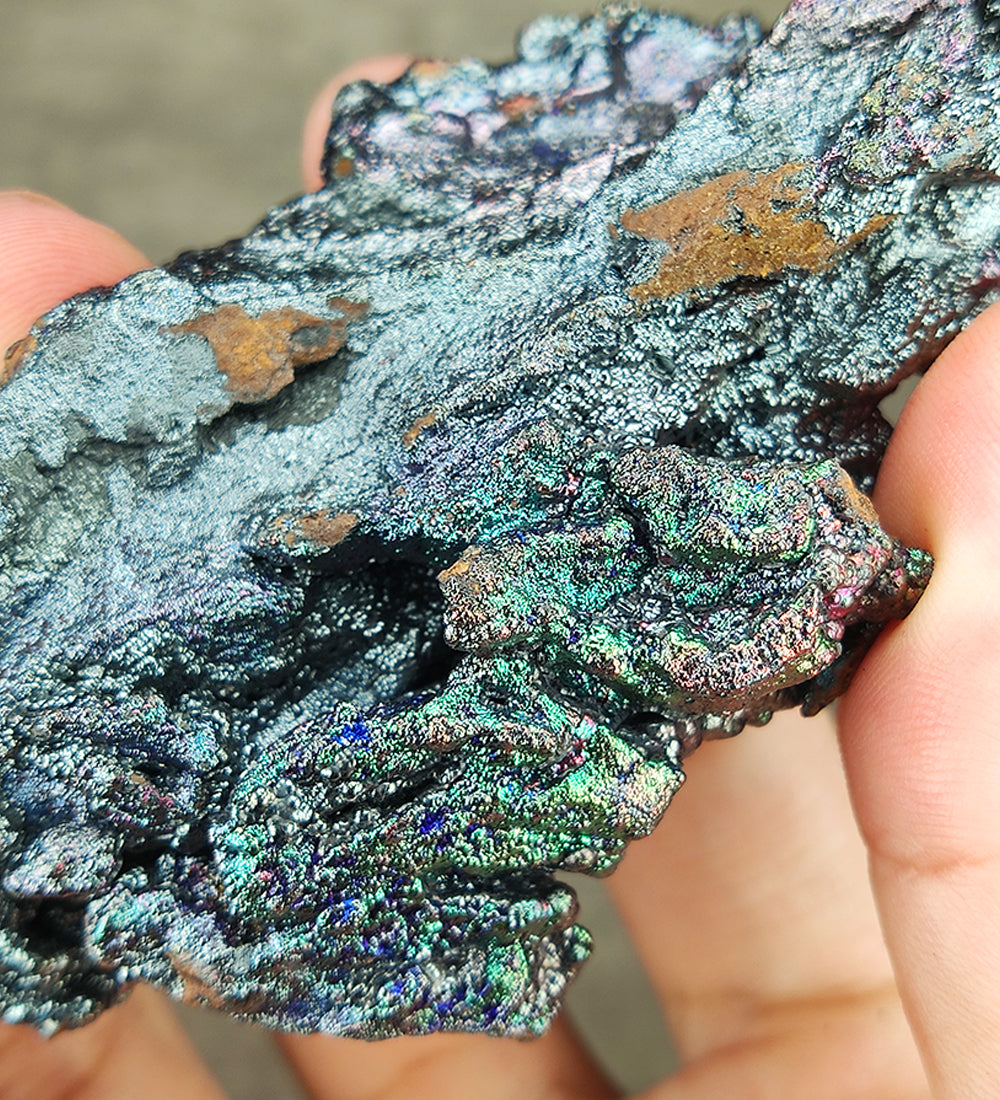 | Top premium rare Iridescent Goethite, Turgite, Hematite, Iridescent | COLOUR: Green, Silver, Purple | 100% natural color |