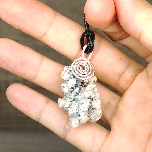 | Goethite Pendant Copper Wire Wrapped Gemstone Pendant | COLOUR:with White Quartz,Crystal | 100% natural color |