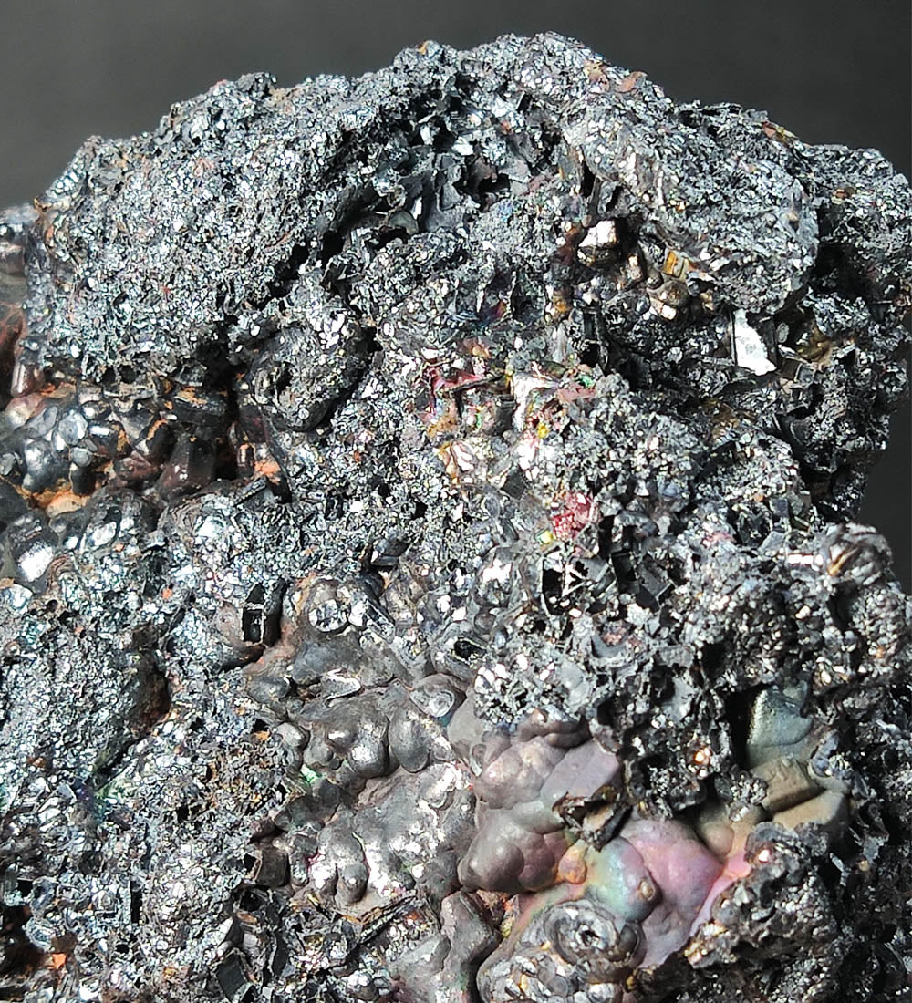 | Top premium rare Iridescent Goethite, Turgite, Hematite, Iridescent | COLOUR: Silver black ,Turgite with black Calcite | 100% natural color |