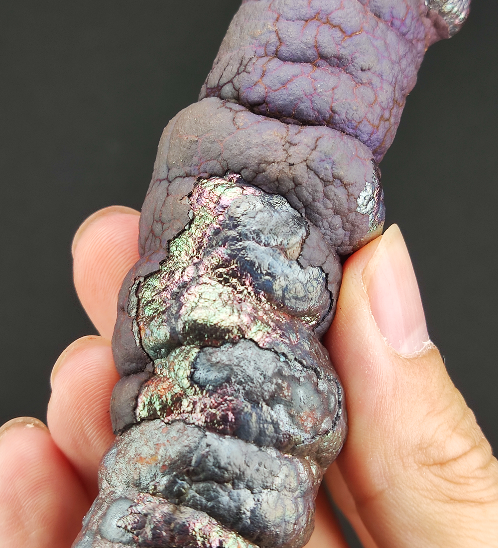 | Goethite Pillar(8.7cm) | Top premium rare Iridescent Goethite, Turgite, Hematite, Iridescent | COLOUR: Purple, Silver | 100% natural color |