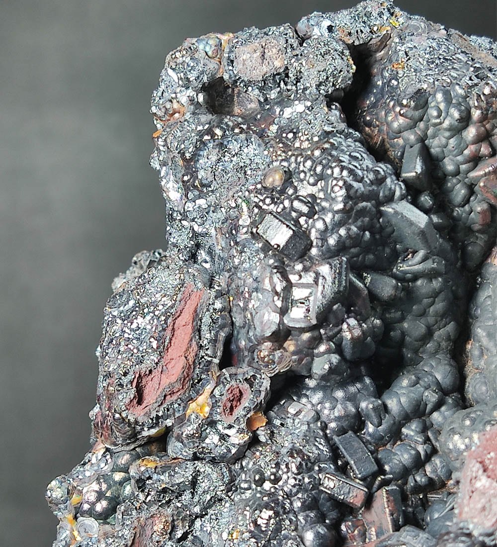 | Top premium rare Iridescent Goethite, Turgite, Hematite, Iridescent | COLOUR: Silver black ,Turgite with black Calcite | 100% natural color |