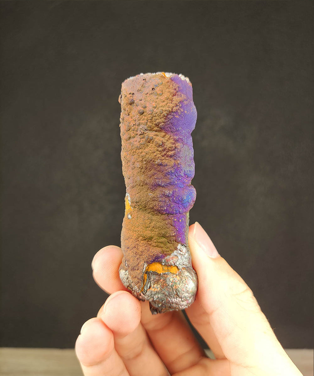 | Goethite Pillar(8cm) | Top premium rare Iridescent Goethite, Turgite, Hematite, Iridescent | COLOUR: Purple, Blue, Green | 100% natural color |
