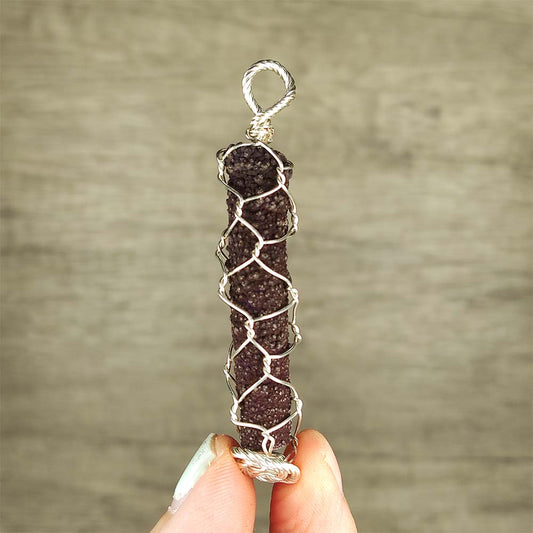 | Goethite Pillar(4.5cm) | Goethite Pendant Copper Wire Wrapped Gemstone Pendant | COLOUR: brown, old mine | 100% natural color |