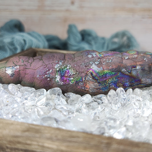 | Goethite Pillar(9.6cm) | Top premium rare Iridescent Goethite, Turgite, Hematite, Iridescent | COLOUR: Gold | 100% natural color |