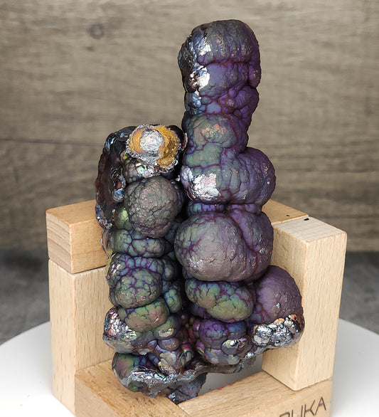 | Goethite Pillar(8.5cm) | Top premium rare Iridescent Goethite, Turgite, Hematite, Iridescent | COLOUR: Purple x Silver | 100% natural color |