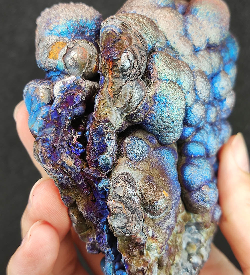 | Top premium rare Iridescent Goethite, Turgite, Hematite, Iridescent | COLOUR: Dark blue, light blue, purple, silver, gold | 100% natural color |