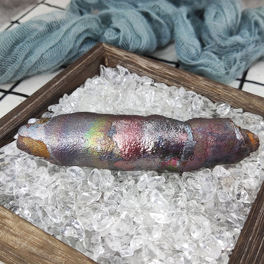 | Goethite Pillar (9.6cm)| Top premium rare Iridescent Goethite, Turgite, Hematite, Iridescent | COLOUR: purple, green, pink | 100% natural color |