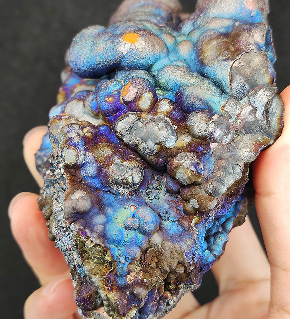 | Top premium rare Iridescent Goethite, Turgite, Hematite, Iridescent | COLOUR: Dark blue, light blue, purple, silver, gold | 100% natural color |