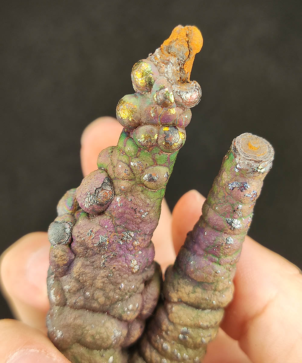 | Goethite Pillar(9cm) | Top premium rare Iridescent Goethite, Turgite, Hematite, Iridescent | COLOUR: Purple, Green | 100% natural color |