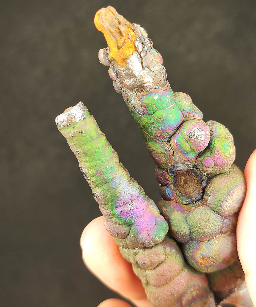 | Goethite Pillar(9cm) | Top premium rare Iridescent Goethite, Turgite, Hematite, Iridescent | COLOUR: Purple, Green | 100% natural color |